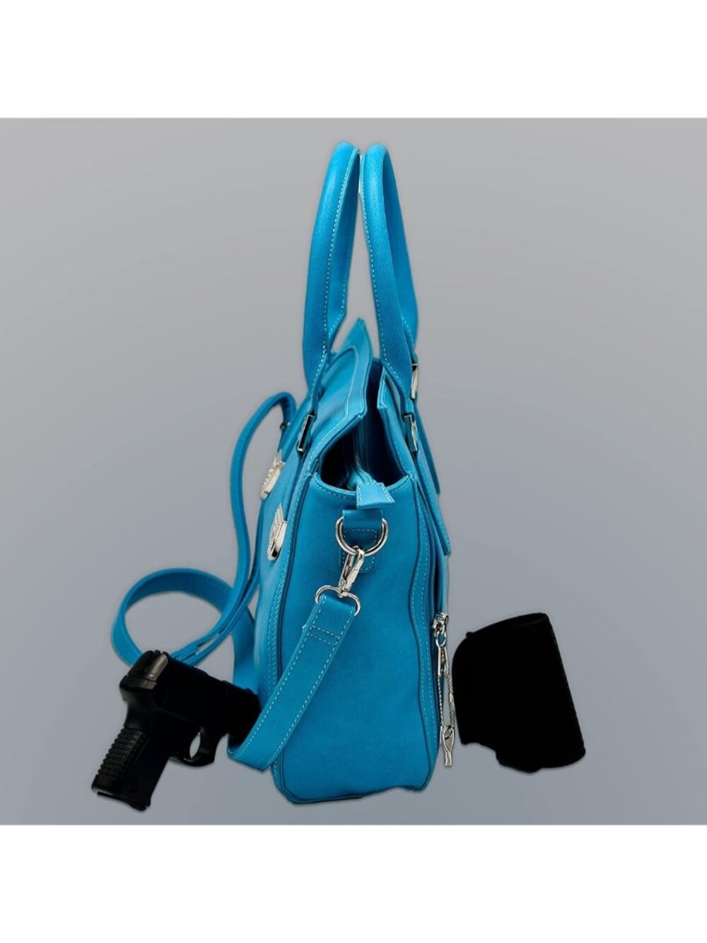 Conceal Carry Tote Bag - Large & Fashionable Purses for Women with Multiple Pock - Picture 3 of 9